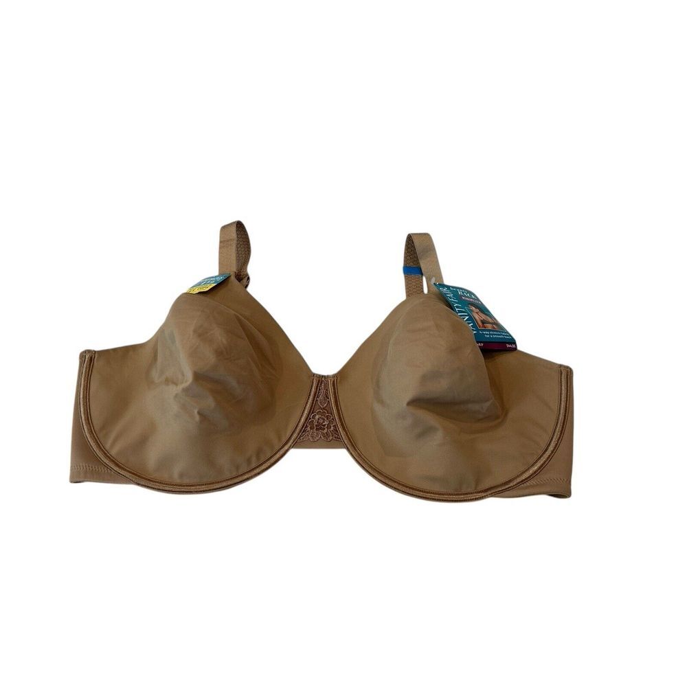 Vanity Fair Bra Womens 44DDD Beige Damask Underwired Minimizer Beauty Back 76080